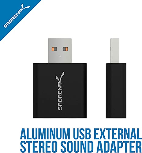 Sabrent Aluminum USB External Stereo Sound Adapter AU-EMCB USB 2.0 Stereo 48 KHz