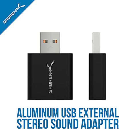 Sabrent Aluminum USB External Stereo Sound Adapter AU-EMCB USB 2.0 Stereo 48 KHz