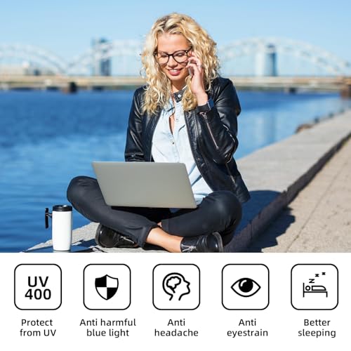 Okany 1 Count 8099 56mm Polycarbonate Lens Square Blue Light Blocking Eyeglasses