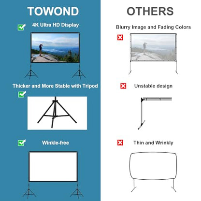 TOWOND 120 inches 16:9 Manual Tripod Projection Screen
