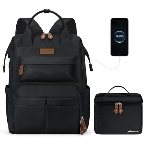 Maelstrom Laptop Backpack with Insulated Lunch Box, MSBLP10, Black, 25 Liters, Polyester, Anti-Theft Features