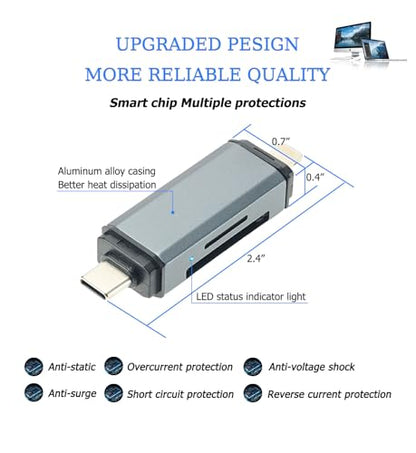 IOCUAUQ Dual Slot SD Card Adapter Model SD-104