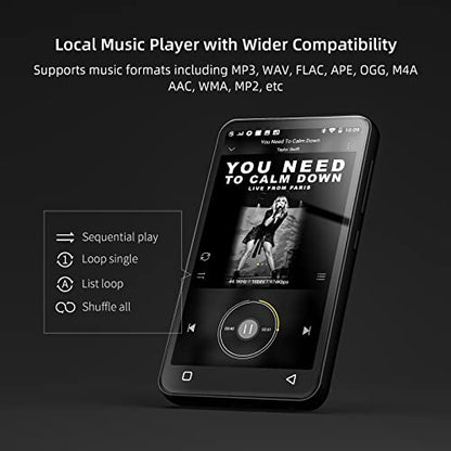 INNIOASIS 64GB G1 MP3 Player 4-Inch LCD with Bluetooth, Hi-Res Audio, FM Radio, Video Playback
