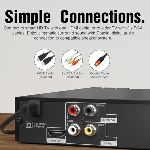 MEGATEK DP-260M55HD 1080p HD DVD Player Compact Multi-Format Playback Region Free