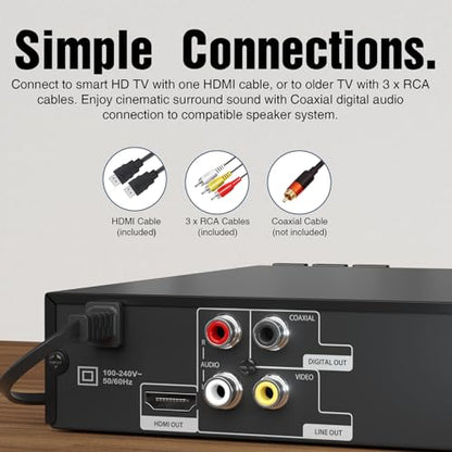 MEGATEK DP-260M55HD 1080p HD DVD Player Compact Multi-Format Playback Region Free