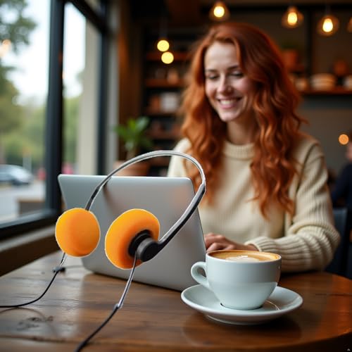 Junfamilee 1 PHFU008 Over-Ear Headphones Wired 20Hz-20kHz Dynamic Driver Orange