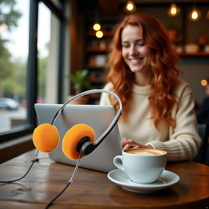 Junfamilee 1 PHFU008 Over-Ear Headphones Wired 20Hz-20kHz Dynamic Driver Orange