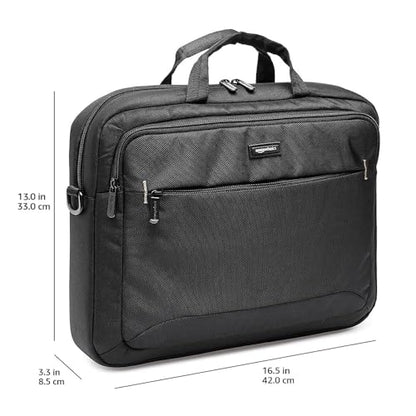 Amazon Basics 15.6" Laptop Bag Black Polyester 2 Compartments 3 Pockets