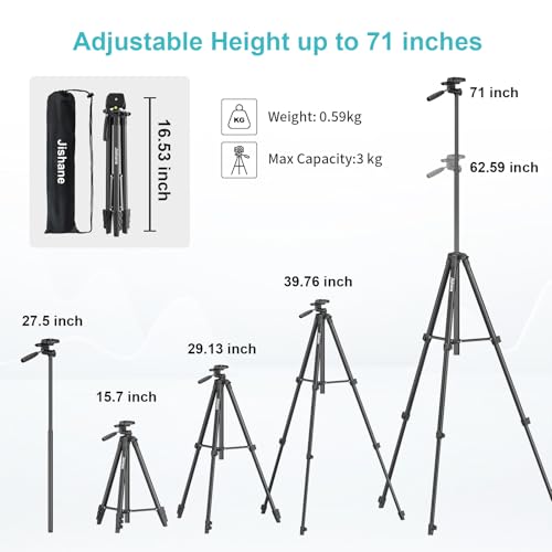 Jishane 71 Inches 831H Camera Tripod Complete Set