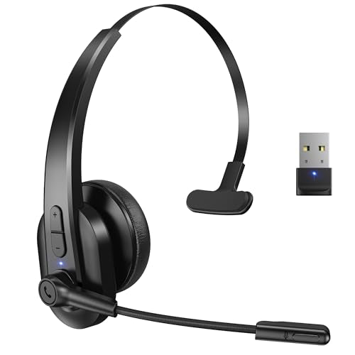 Sarevile M99+ Bluetooth Wireless Headset with USB Dongle 50 Hours Battery Life Noise Cancelling Microphone