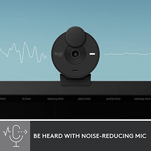 Logitech Brio 301 1080p Webcam with Fixed Focus, 16:9 Aspect Ratio, and USB Connectivity