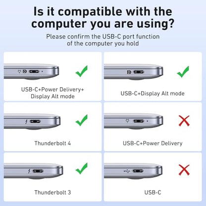BENFEI Compact USB C Hub 4-in-1 USB Type-C to HDMI VGA Adapter 3840x2160@30Hz Limited Blue