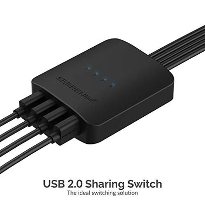 SABRENT 4-Device USB 2.0 Sharing Switch USB-USS4 Manual Switch 120V 10W