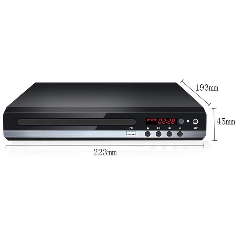 METRICSQUARE DVD Player 1080P HDMI AV Output Compact