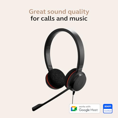 Jabra 4999-829-289-01 Evolve 20 Wired Headset Dual-Ear USB-C/A