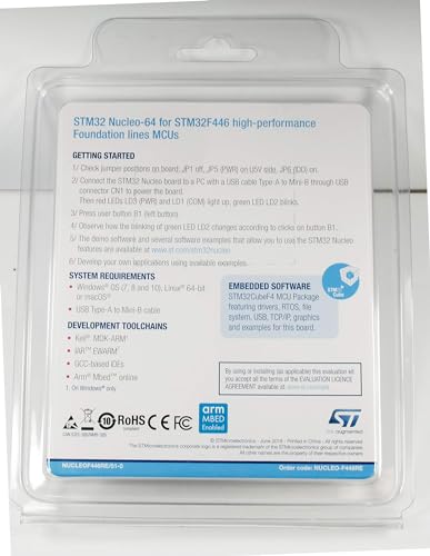 STMicroelectronics 4" x 3" NUCLEO-F446RE 512KB Memory 180MHz ARM Cortex-M4 Development Board