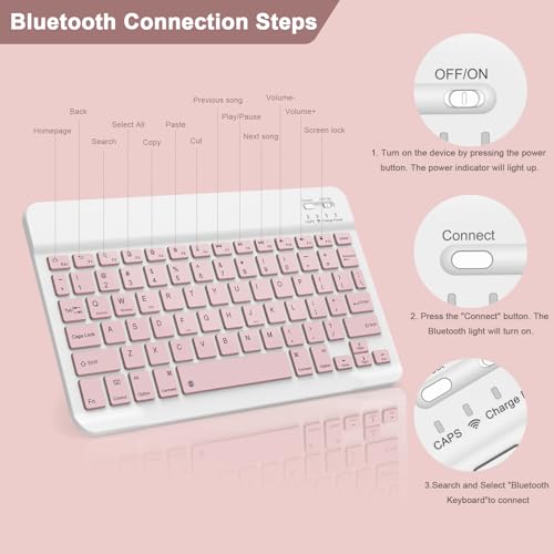NOOX Wireless Bluetooth Keyboard for iPad and Other Tablets - Slim, Portable, Ergonomic Design