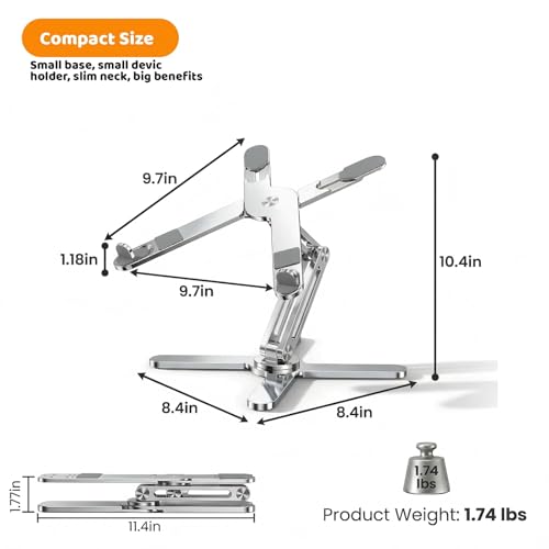 Moallia 11-16" N86 Portable Aluminum Tabletop Laptop Stand