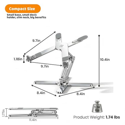 Moallia 11-16" N86 Portable Aluminum Tabletop Laptop Stand