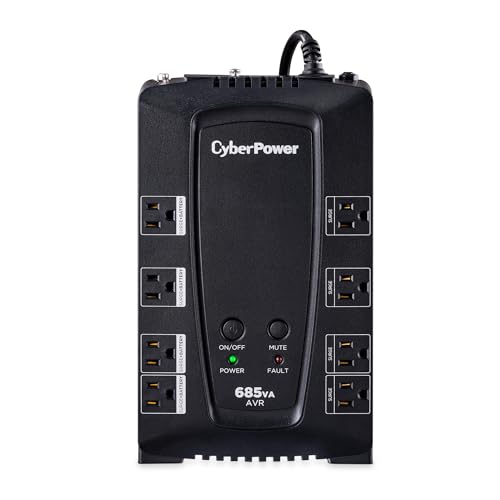 CyberPower 685VA CP685AVRG UPS System, 390W, Compact, UL Certified