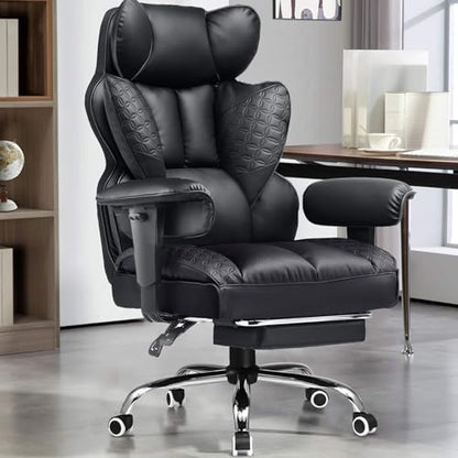 GTPLAYER Big and Tall L-CH510 Ergonomic Office Chair, 400lbs Capacity, Durable Faux Leather, Adjustable Backrest & Headrest