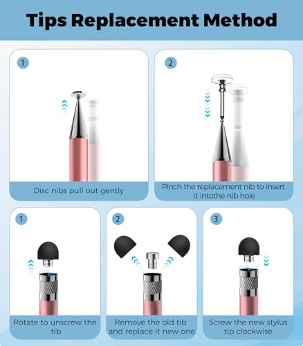 Kenkor 3 Count stylus YPB Black, Pink, White, Capacitive, Touch Screen Accessory