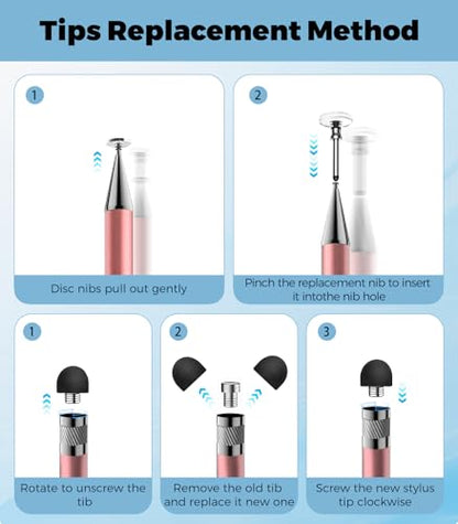 Kenkor 3 Count stylus YPB Black, Pink, White, Capacitive, Touch Screen Accessory