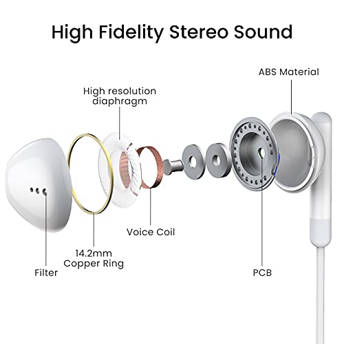 BENEWY ME540 USB C Headphones Wired Earbuds with Microphone 14.2mm Drivers