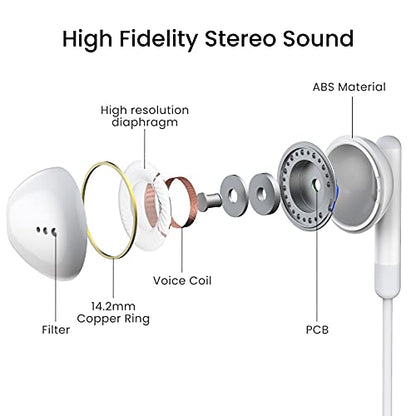 BENEWY ME540 USB C Headphones Wired Earbuds with Microphone 14.2mm Drivers