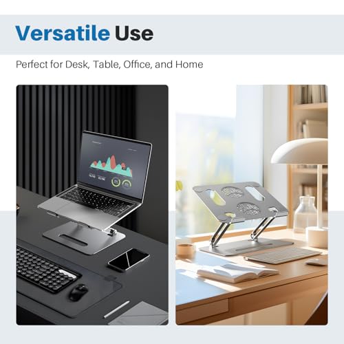 YICOSUN 10-16 Inch Portable Laptop Stand Adjustable Height Aluminum Alloy Gray