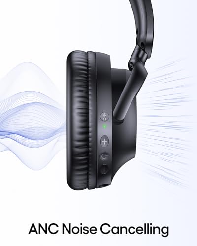 TAGRY H08 Over Ear Headphones with Bluetooth Connectivity, Active Noise Cancellation, and 100 Hours Playtime