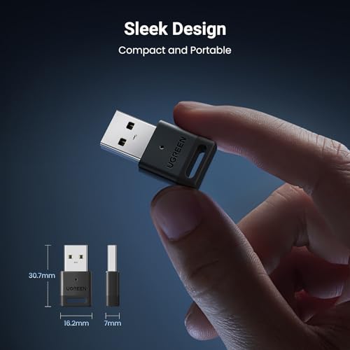 UGREEN USB Bluetooth 5.3 Adapter 1.2" x 0.63" x 0.27" 0.02 kg 5 Devices Connectivity