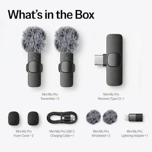 Mini Mic Pro 2.4 GHz Mini Microphone Model: mini-mic-pro Omnidirectional Wireless Audio Recording