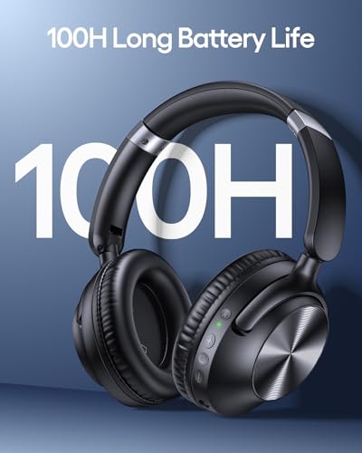 TAGRY H08 Over Ear Headphones with Bluetooth Connectivity, Active Noise Cancellation, and 100 Hours Playtime