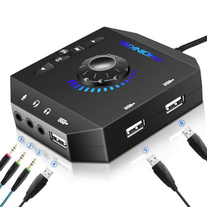 PHOINIKAS USB External Sound Card T10 2.0 Stereo 48 KHz for PC