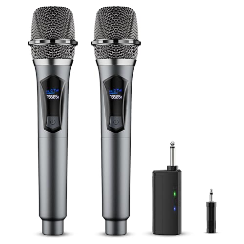 oxxyeeKS Wireless Microphone System Dual Handheld 2.4GHz Receiver HD30