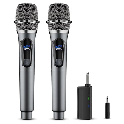 oxxyeeKS Wireless Microphone System Dual Handheld 2.4GHz Receiver HD30