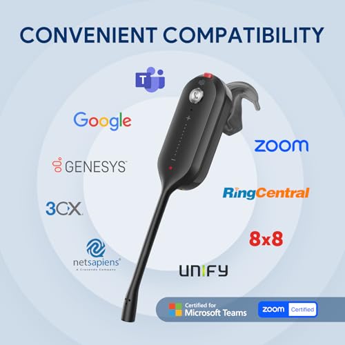 Yealink WH63 E2 UC Single Ear Convertible Headset Wireless Noise Cancelling Microphone 607 Ft Range