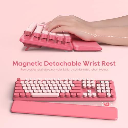 SABLUTE 1 Count CK23 Wireless Keyboard and Mouse Combo Hot Pink QWERTY Optical 104 Keys