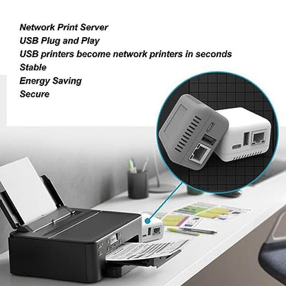 ASHATA 3.62 x 3.58 x 2.95 inches USB 2.0 Network Print Server Model ASHATAb5qpm4f6zn-11