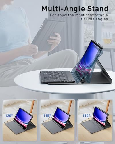 TUNKARMOR 10.5 inch Black Samsung Galaxy Tab A8 SM-X200 SM-X205 Keyboard Case with Mouse