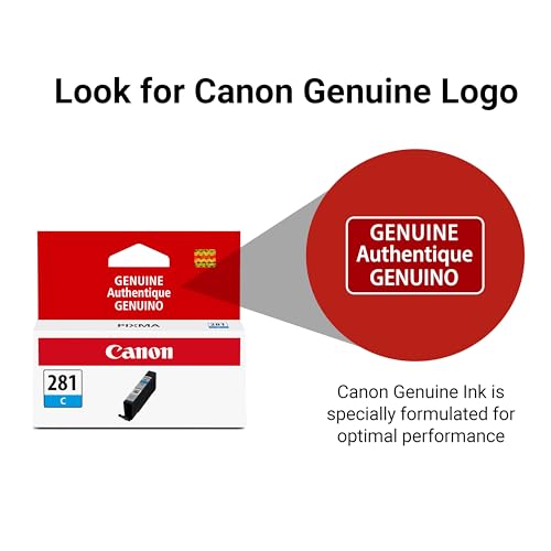 Canon CLI-281 Cyan Ink Tank 250 Pages Compatible with PIXMA Printers