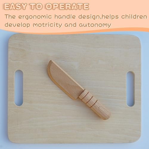 TDGBIH 3 Wooden Children's Knives Child-Safe Kitchen Tools for Food Preparation