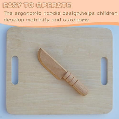 TDGBIH 3 Wooden Children's Knives Child-Safe Kitchen Tools for Food Preparation