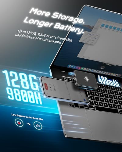 Sbwwas Voice Recorder LX189 128GB USB 3.0 Audio Recorder 2.6 inch 100 hours