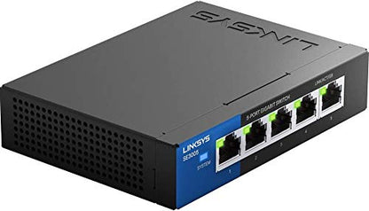 Linksys SE3005 5-Port Gigabit Ethernet Switch Model SE3005, 1000 Mbps, RJ45 Interface
