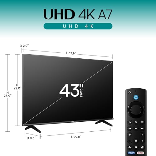 Hisense 43-Inch Class A7 Series (43A7NF) 4K UHD, 60Hz, LED TV