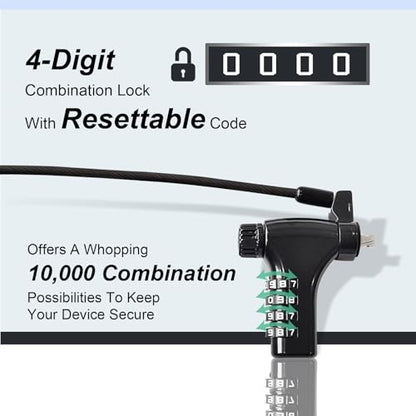 Universal 2M 6.5FT Laptop Combination Lock Anti-Theft Security Mechanism