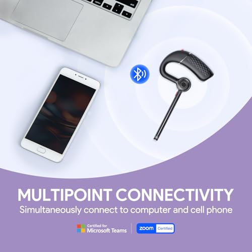 Yealink BH71 Pro USB-C/A Bluetooth Headset, Wireless Earphone with Microphone, 30Hrs Battery Life, Noise Canceling, Ergonomic Design, Android/iOS Compatible