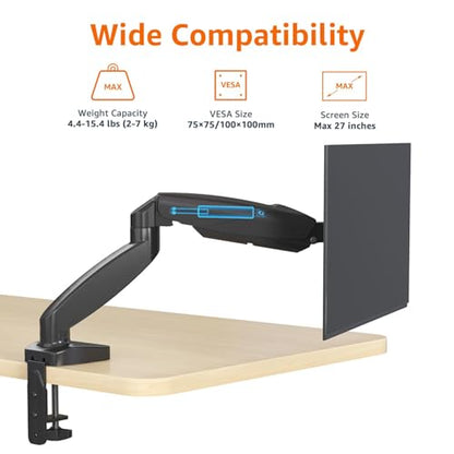 Amazon Basics 15-27 inch Gas Spring Monitor Arm DS-MADSBE Tabletop Mount, Swivel